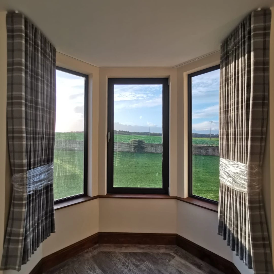 Country Tartan Curtains In Bay Window