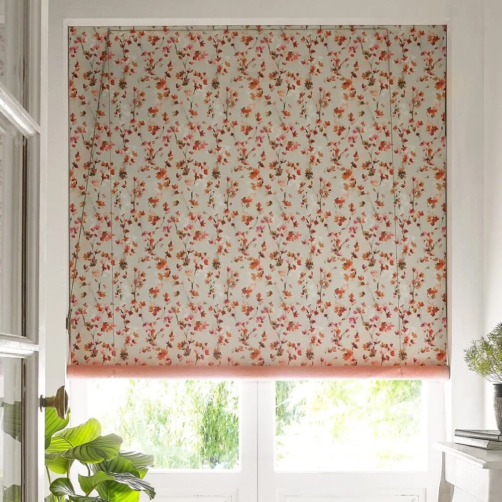 Orange and peach roller blind in Ashley WIlde Hampstead Cameo
